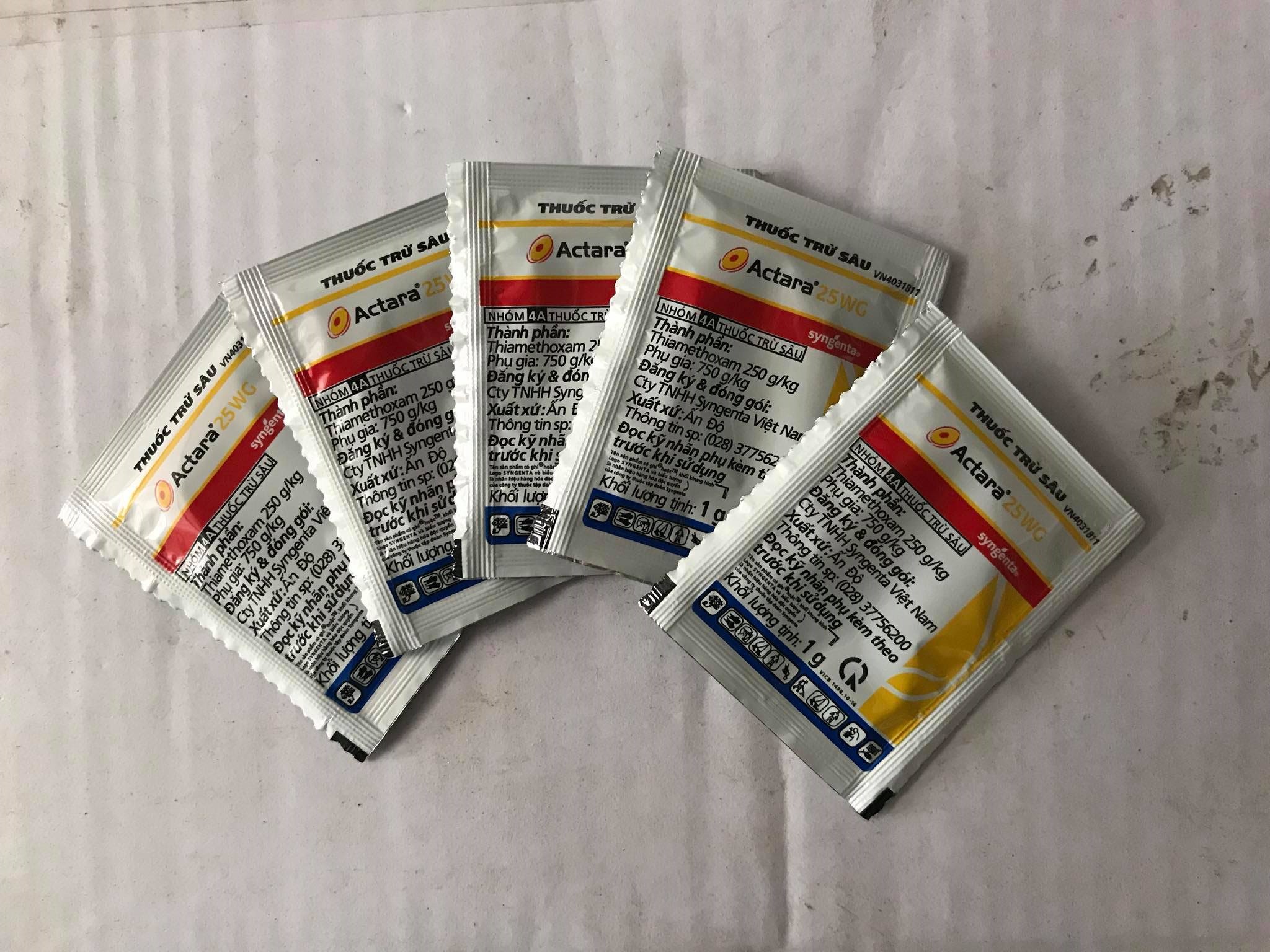 Combo 5 gói - Thuốc trừ bọ trĩ, bọ rầy, rệp sáp cho hoa hồng, cây cảnh Actara 25WG - chính hãng Syngenta (1g)