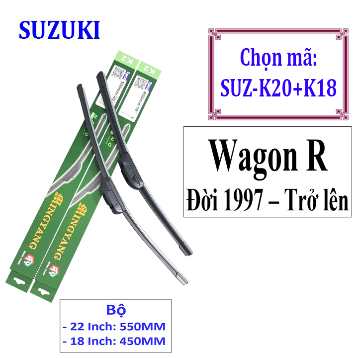 Bộ 2 thanh gạt nước mưa ô tô Nano mềm cao cấp hãng xe Suzuki: Celerio-Vitara-Swift-Ertiga-Grand Vitara-Alto-Carry1.0-Wagon R