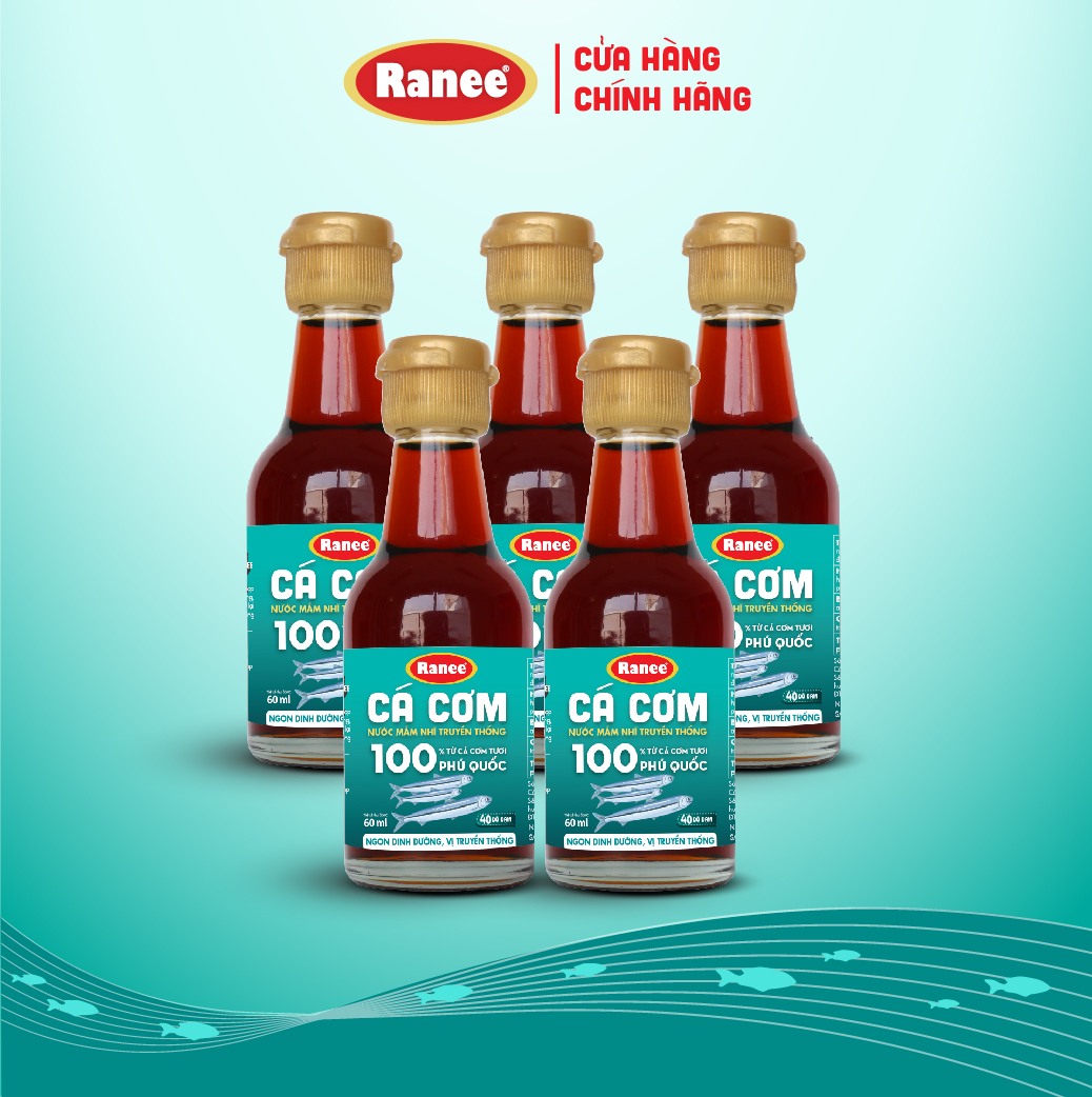 {Đơn 199k tặng hộp bơ -399k tặng vá gỗ} Combo 5 chai nước mắm nhĩ dinh dưỡng Ranee Cá Cơm 40 ĐỘ ĐẠM chai 60ml ( 5 x 60ml)