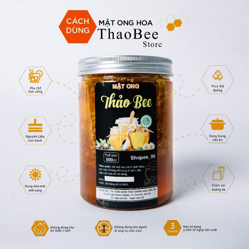 Mật ong bánh tổ hũ 1kg Thảo Bee
