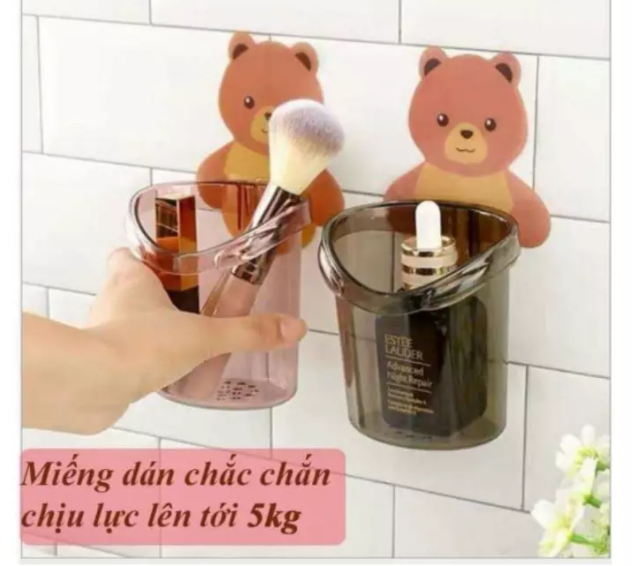 Cốc gấu dán tường nhà tắm dễ thương