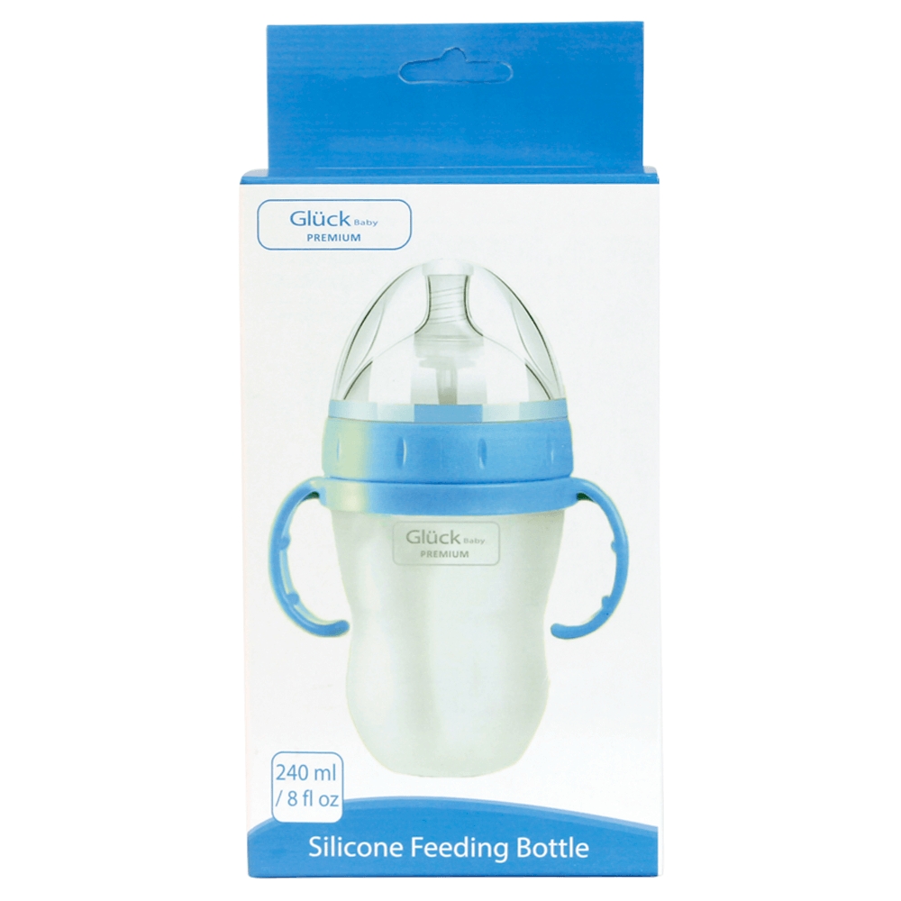 Bình sữa silicone Gluck premium 240ml (Xanh)