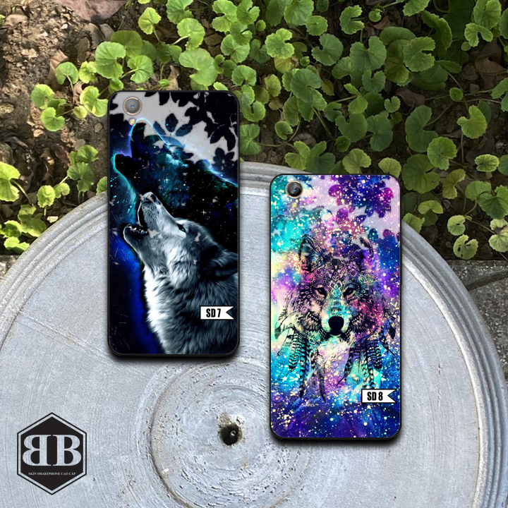 Ốp lưng kính cường lực Oppo A37 ( Neo 9 ) hình sói