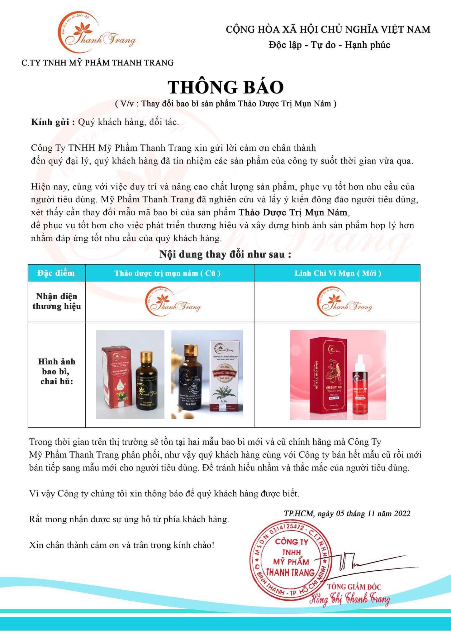 [HCM]Linh Chi Vi Mụn Tái Tạo Da Cấp Tốc Thanh Trang