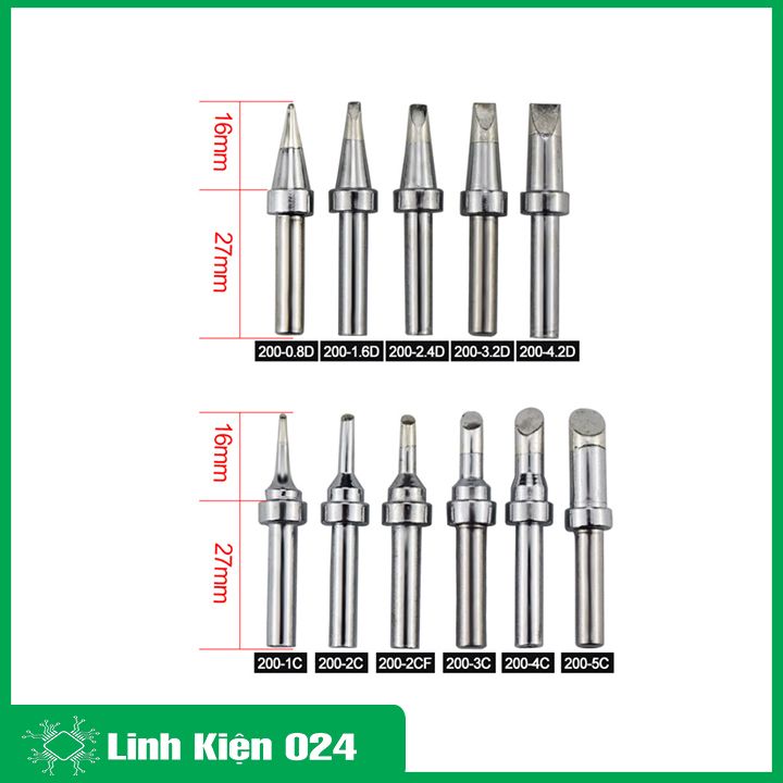 Mũi hàn 200 thay thế cho tay máy hàn Quick 203, Hunter 203