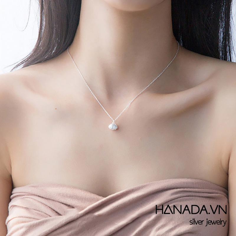 [ LAZXuhuong02 giảm 25K /199K] Dây Chuyền Bạc Hanada Vỏ Sò - Ngọc Trai N10 1