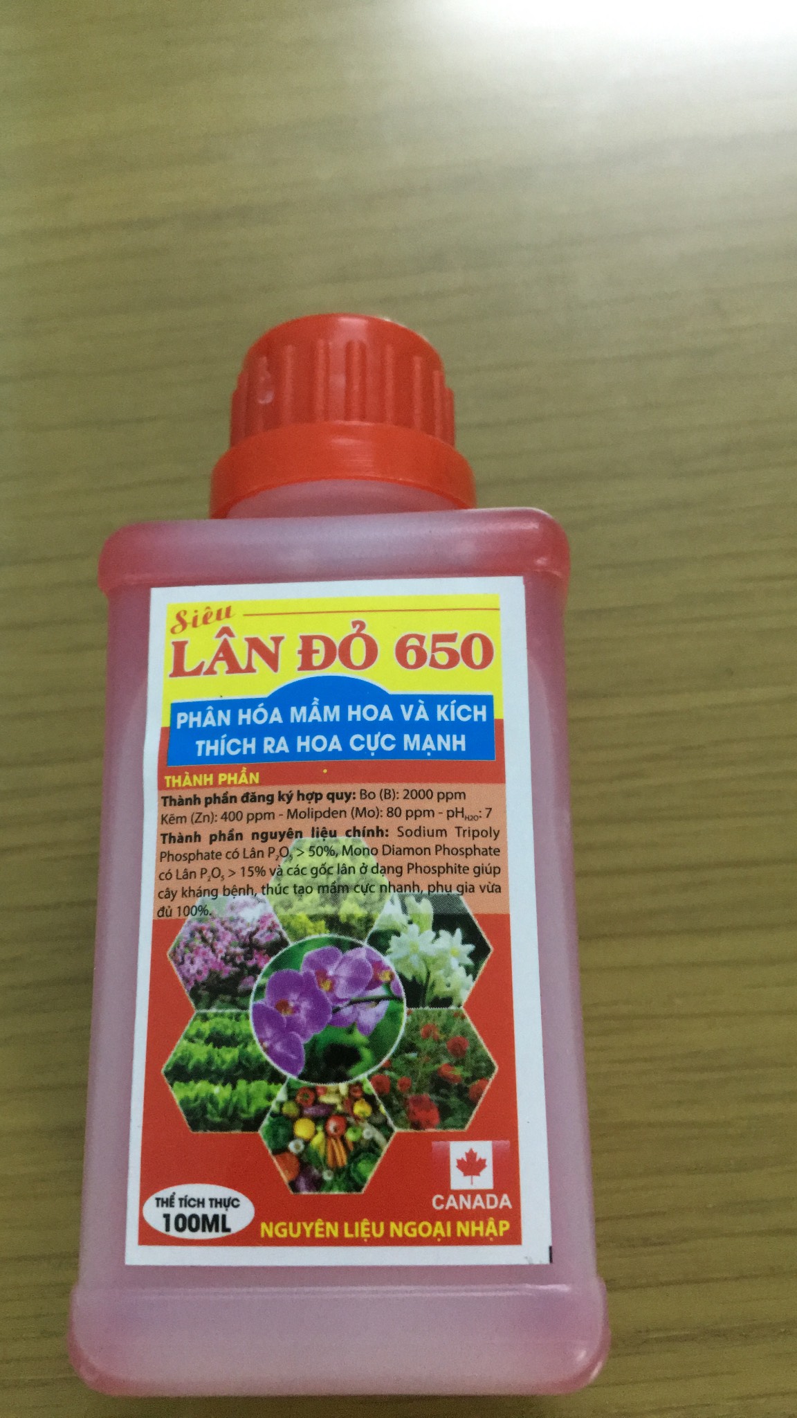 Siêu lân đỏ 650 lọ 100ml phân hóa mầm hoa và giúp ra hoa cực mạnh lọ 100ml