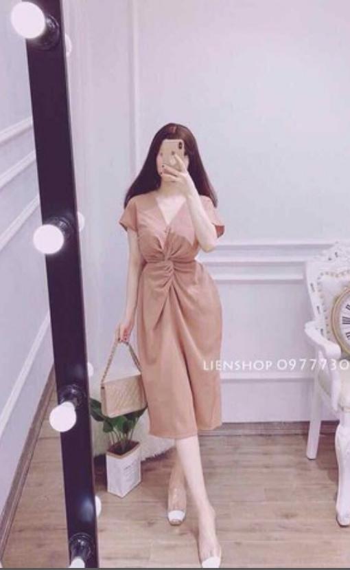 Đầm xoắn ngực cánh dơi JapanQH320