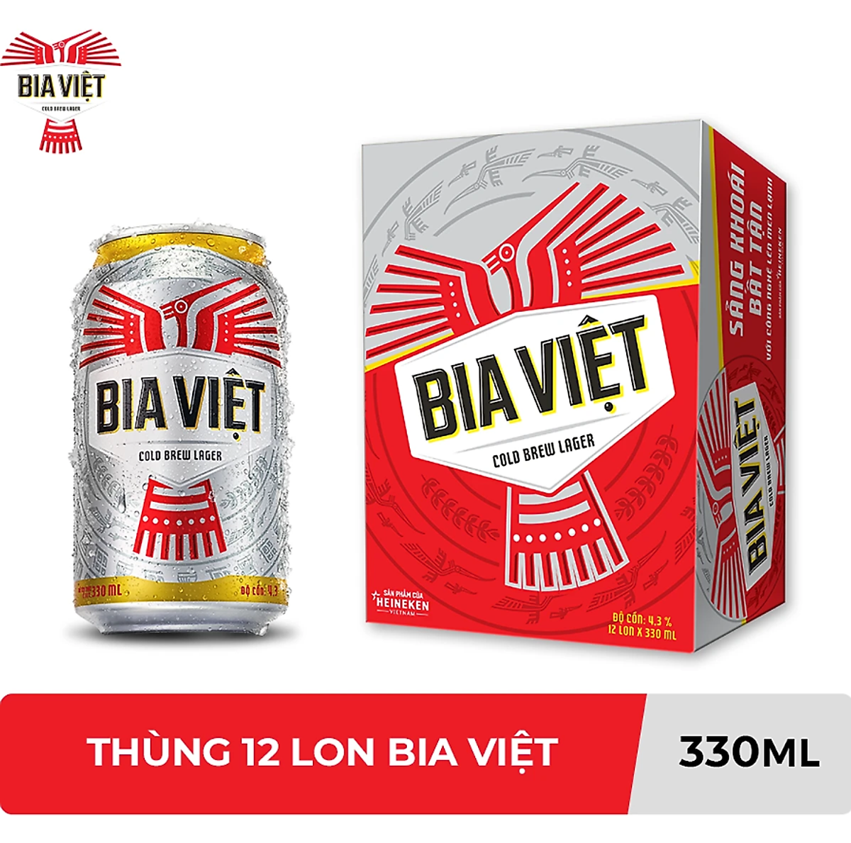 THÙNG 12 LON BIA VIỆT x 330ML