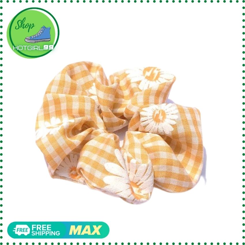 Buộc tóc Scrunchies ,dây cột tóc vải caro siêu dễ thương, dây cột tóc caro thời trang 6 màu - CTCR01 - Hotgirl 99