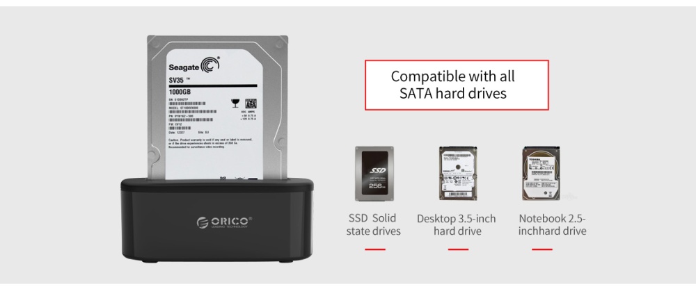 Khay Đựng Ổ Cứng Docking ORICO 6218US3 USB3.0/3.5/2.5  - Hàng Chính Hãng