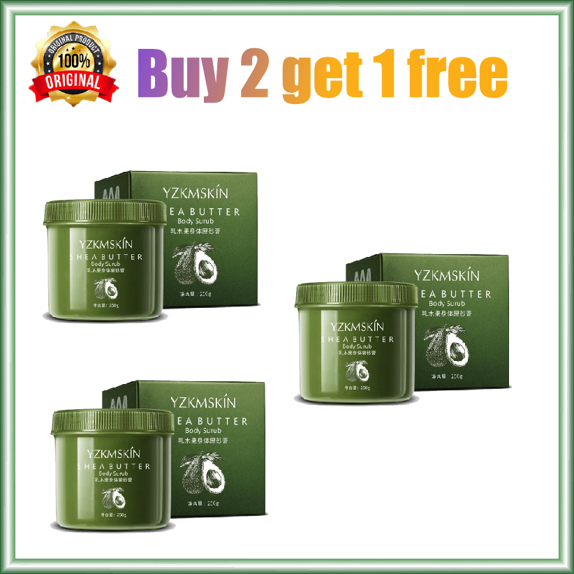 Exfoliate dead skin Scrub Natural Shea Body Scrub Treatment Moisturiz Body Care 250g Goose bumps hair follicles horny dead skin whole body back acne and whitening body scrub facial scrub dead skin remover