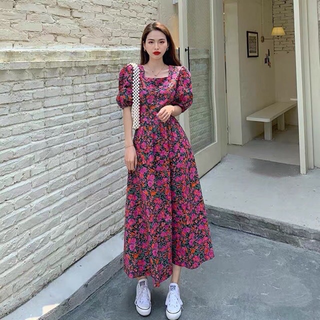 Mua Chân váy hoa dáng dài phong cách vintage chân váy hoa nhí siêu đẹp hot  trend năm nay thời trang BANAMO 591 - Yeep