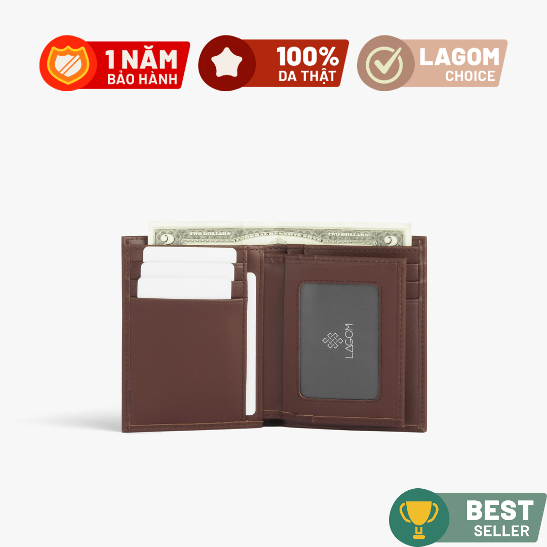 Ví nam LAGOM Da thật - Tidy Wallet Dáng đứng