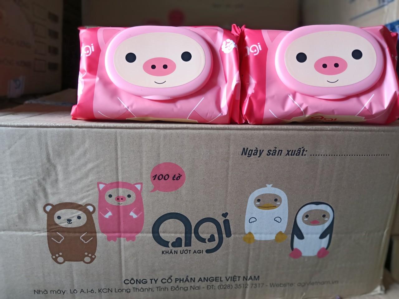 Thùng khăn ướt Agi 100 tờ có hương(MM)