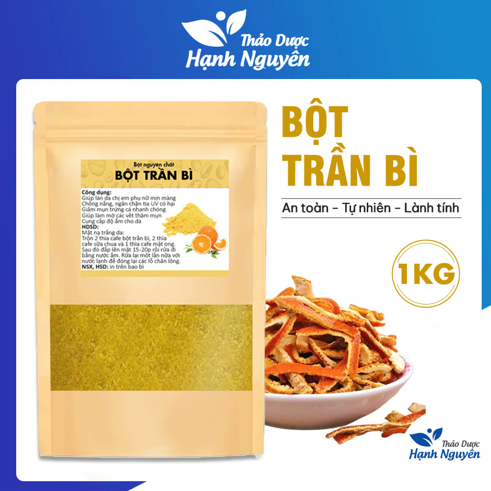 Bột trần bì 1kg, bột vỏ quýt, nguyên chất, đắp mặt nạ dưỡng da, mờ thâm, dưỡng trắng da