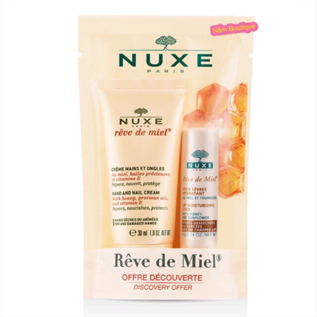 Sét dưỡng môi và dưỡng da tay Nuxe rêve để miel