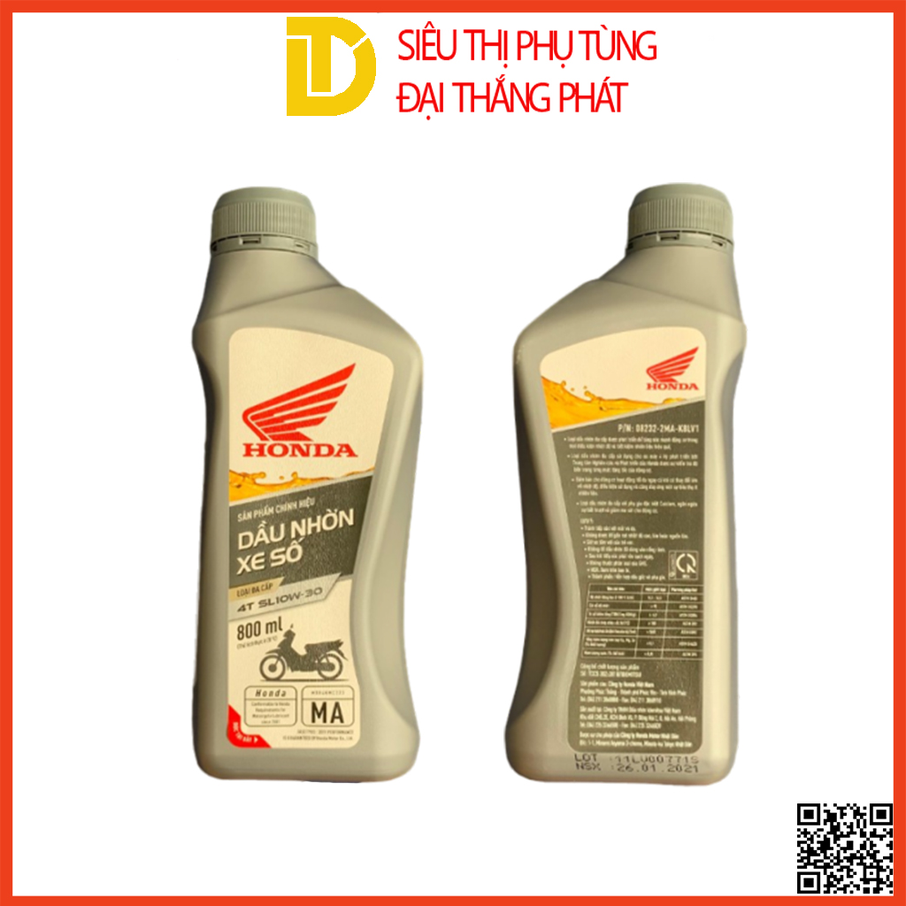 Dầu nhớt xe số | Dầu nhờn xe số Honda 4T SL10W-30 dung tích 0.8L cao cấp