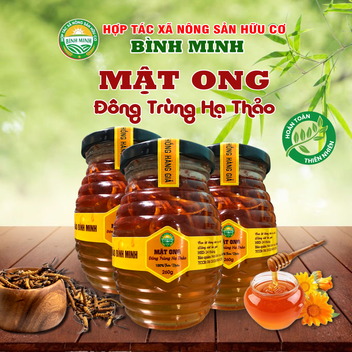 mật ong đông trùng hạ thảo BÌNH MINH