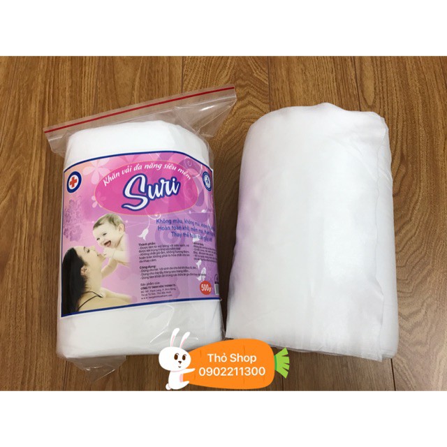 Khăn vải khô đa năng siêu mềm Suri cuộn 500g
