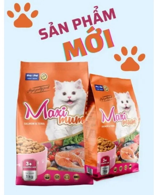 Thức Ăn Hạt Cho Mèo Maximum 1KG Vị Cá Ngừ Cá Hồi - [Nông Trại Thú Cưng]