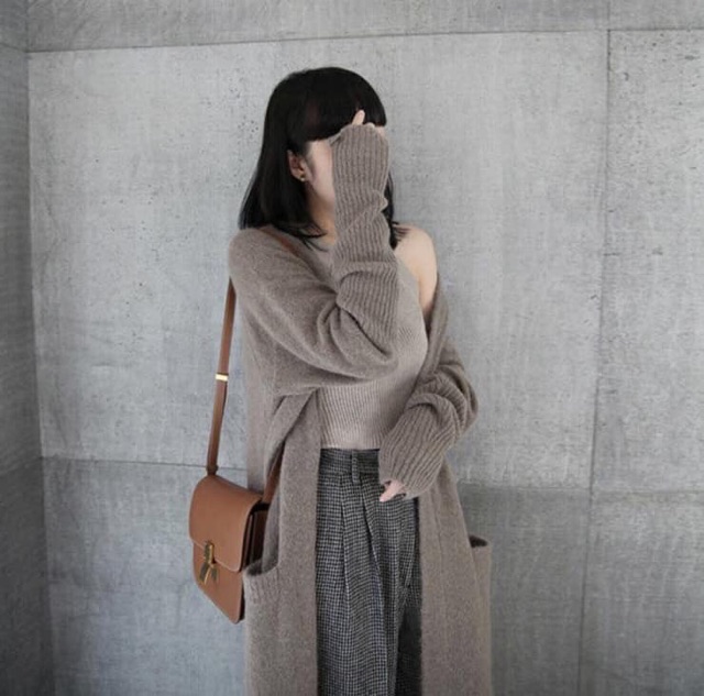 Áo Khoác Len Cardigan Dáng Dài