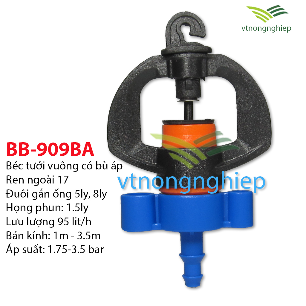 10 Béc tưới cây bù áp BB-909BA 95 lit/h, béc tưới gốc cây - vtnongnghiep