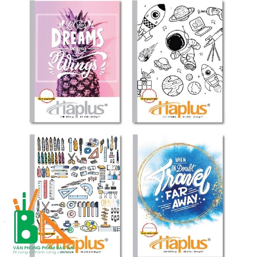 ( COMBO 5  )Vở kẻ ngang Haplus Chill / Haplus Colour có chấm 80 trang