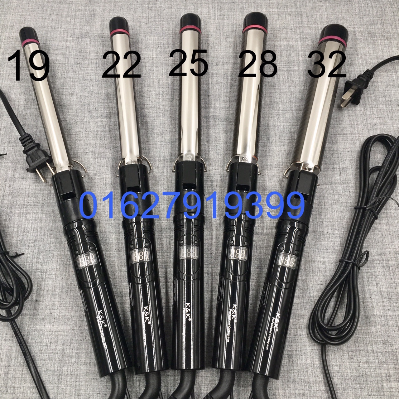 K&K Máy Uốn Tóc Cao Cấp Hàn Quốc Xoay Trục 5 Mức Nhiệt 140-220 Độ LED Hiển Thị Nhiệt Độ Tích Hợp Khóa Xoay 360 Độ Dễ Dàng Sử Dụng