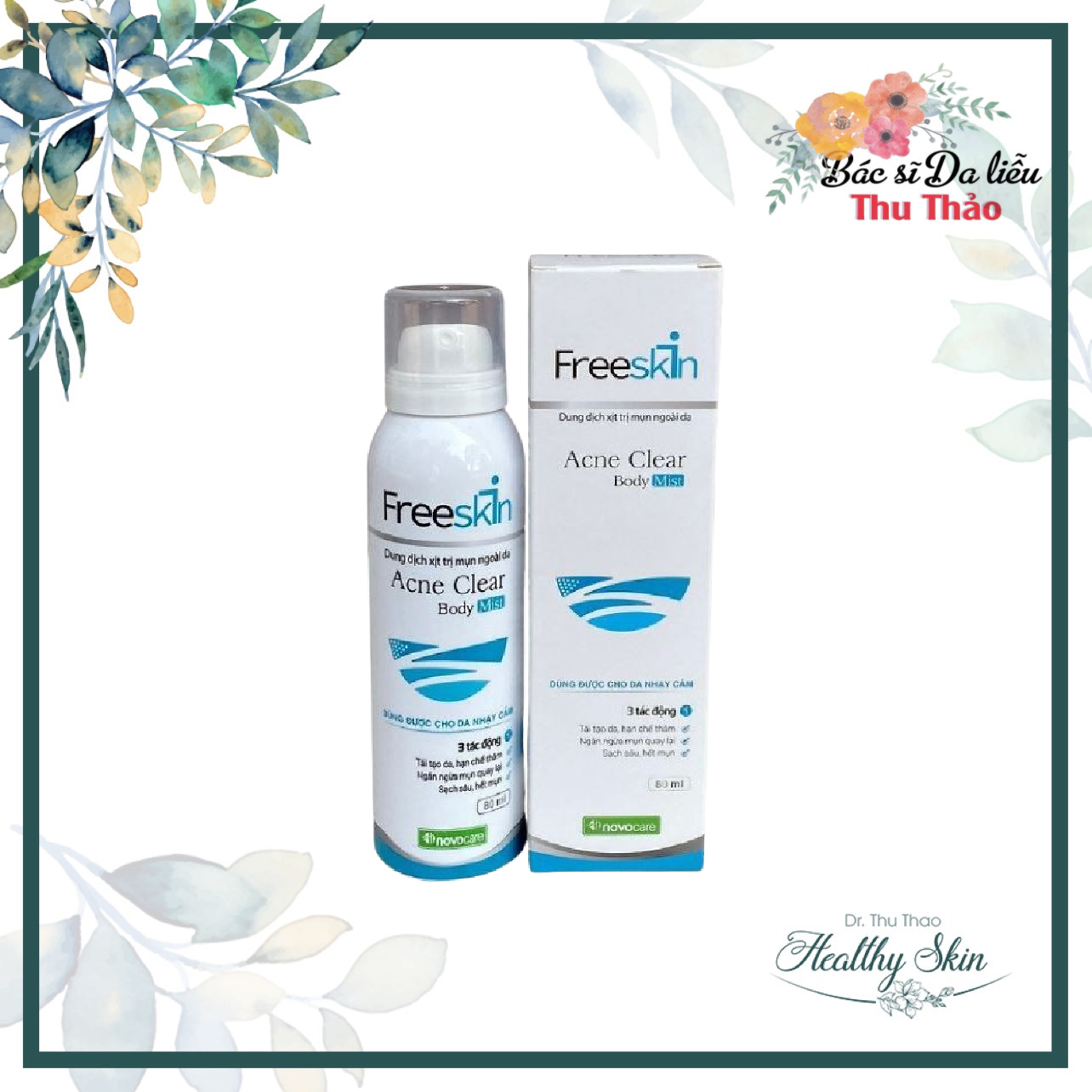 [80ML] XỊT MỤN LƯNG FREESKIN ACNE CLEAR BODY MIST