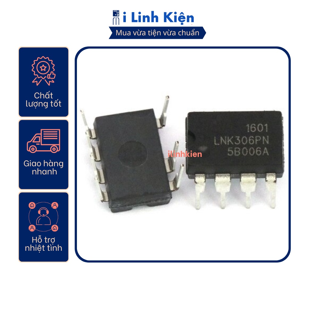 Ic nguồn lnk302pn/304pn/305pn/306pn/500pn/564pn dip-7 chính hãng power integrations