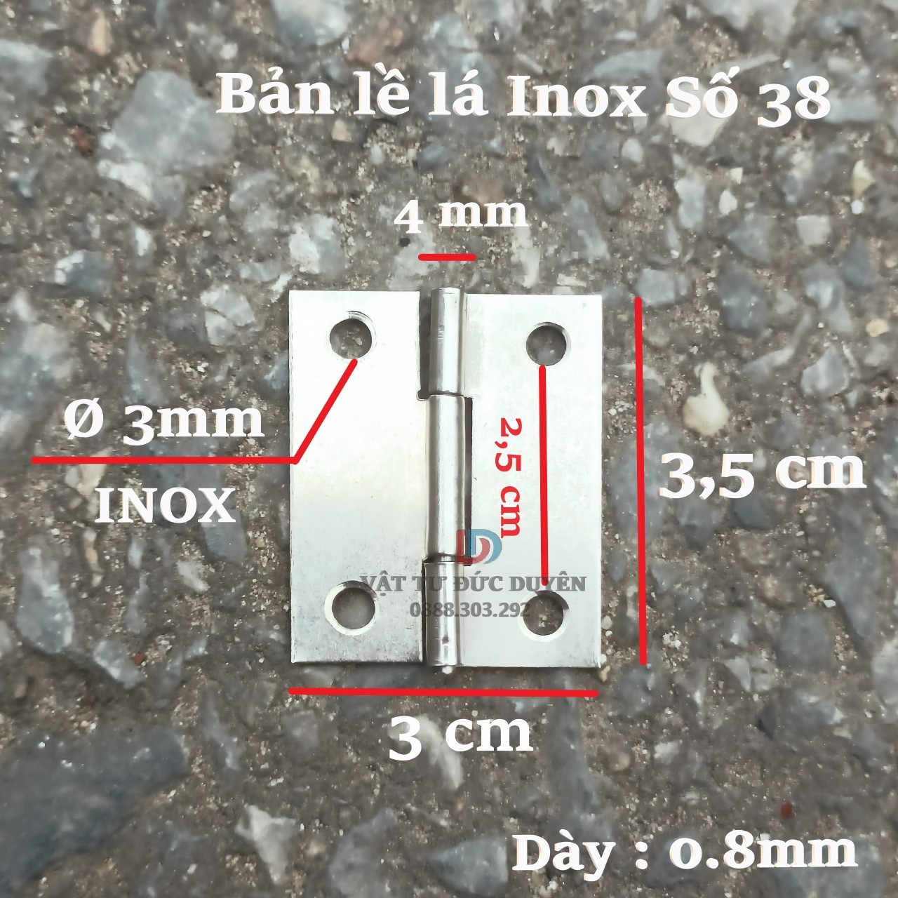 Bản Lề Lá Inox 304 Đa Năng | Kích Cỡ 38, 50, 65, 75, 90, 100mm | Tăng Độ Bền Cho Cửa (Đủ size)