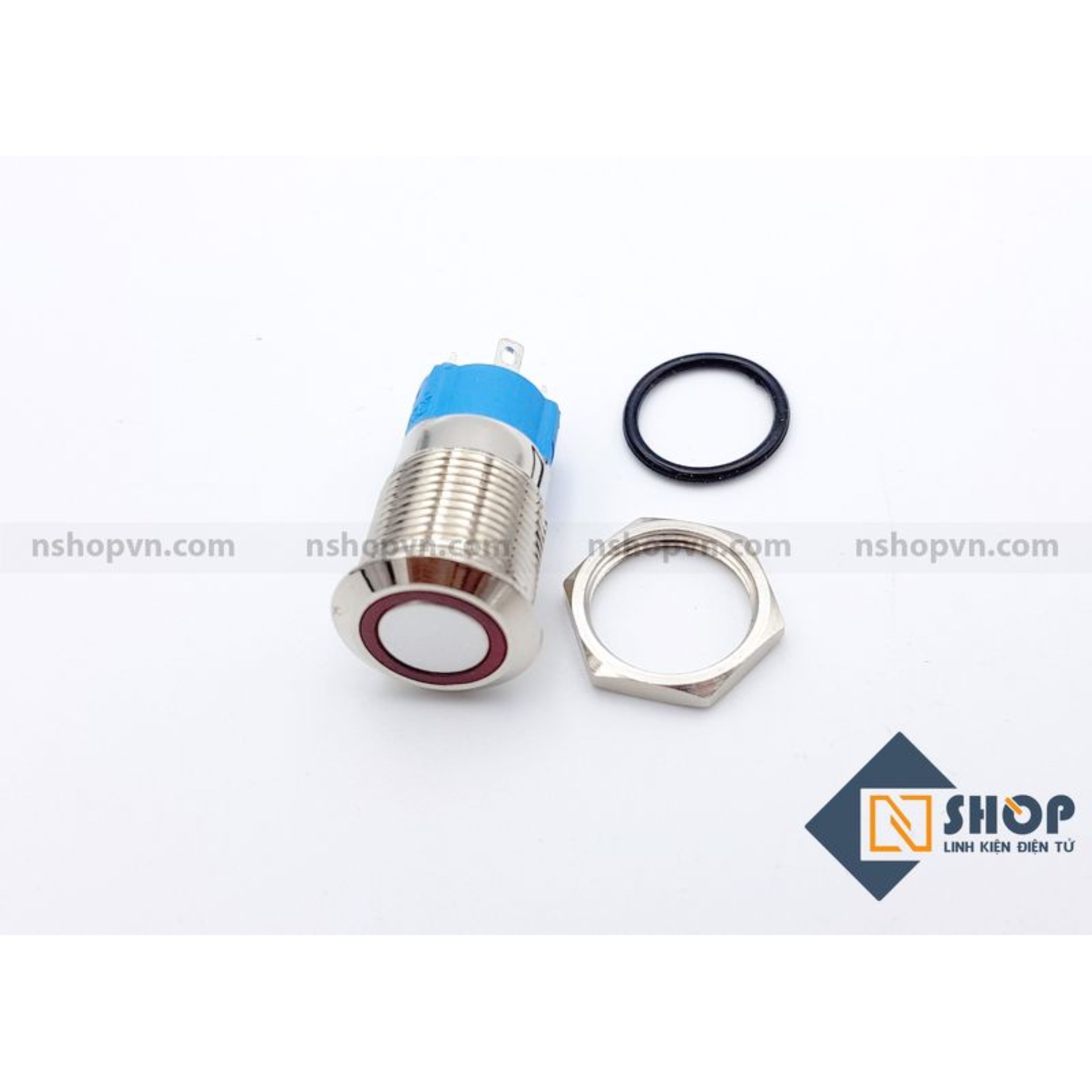 Nút nhấn kim loại 12mm Đỏ