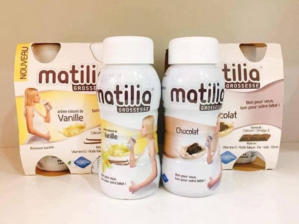 Lốc 4 chai sữa bầu Matilia Pháp 200ml
