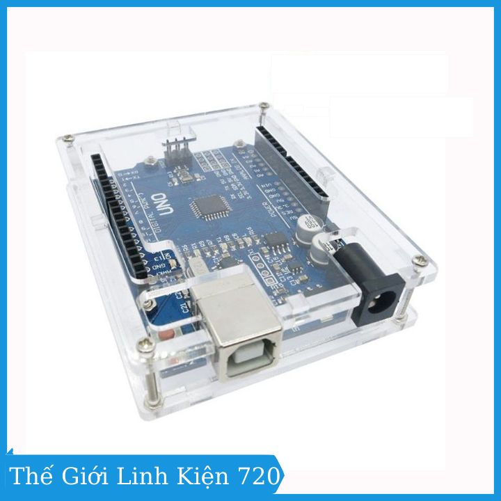 Vỏ case mica đựng, bảo vệ Arduino Uno R3