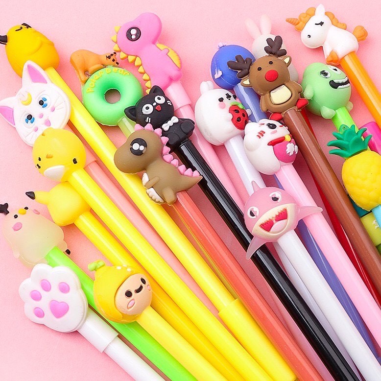 Set 20 cây bút nước hoạt hình dễ thương tặng kèm túi zip