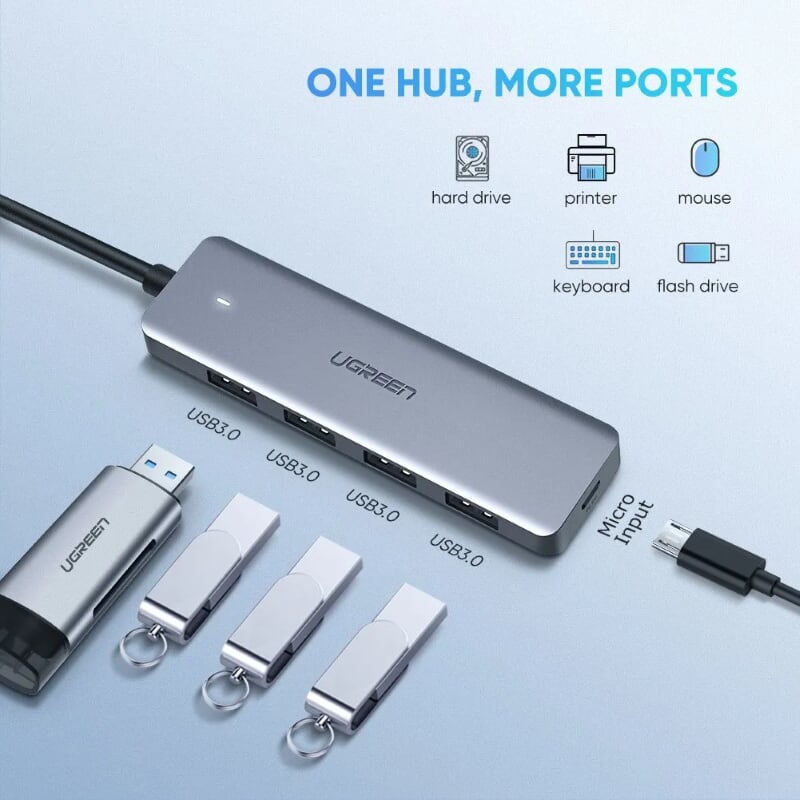 Ugreen 70336 4 cổng bộ chia usb type c 3.0 CM219