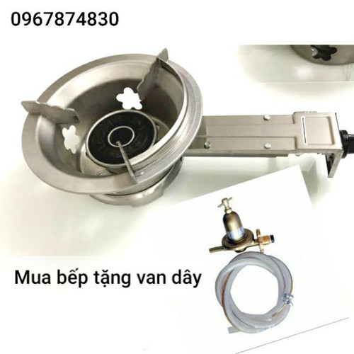Bếp ga công nghiệp inox chịu nhiệt 430 kèm van dây công nghiệp