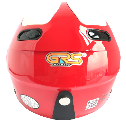 Mũ bảo hiểm nửa đầu có kính siêu chất - GRS A102K - Đỏ line trắng - Vòng đầu 54-57cm - Hàng chính hãng - Bảo hành 12 tháng