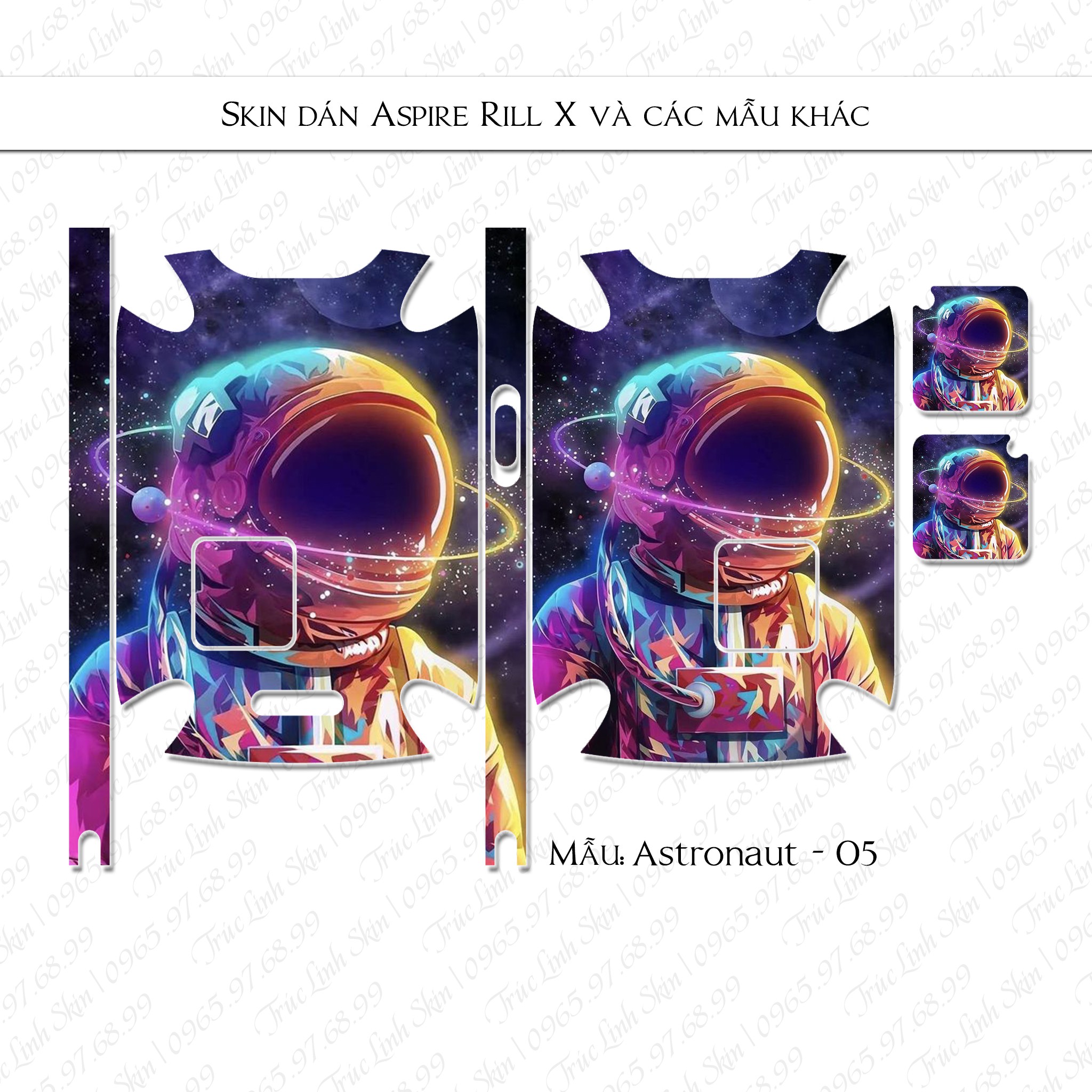 Miếng dán skin cho Riil X mẫu Astronaut 05