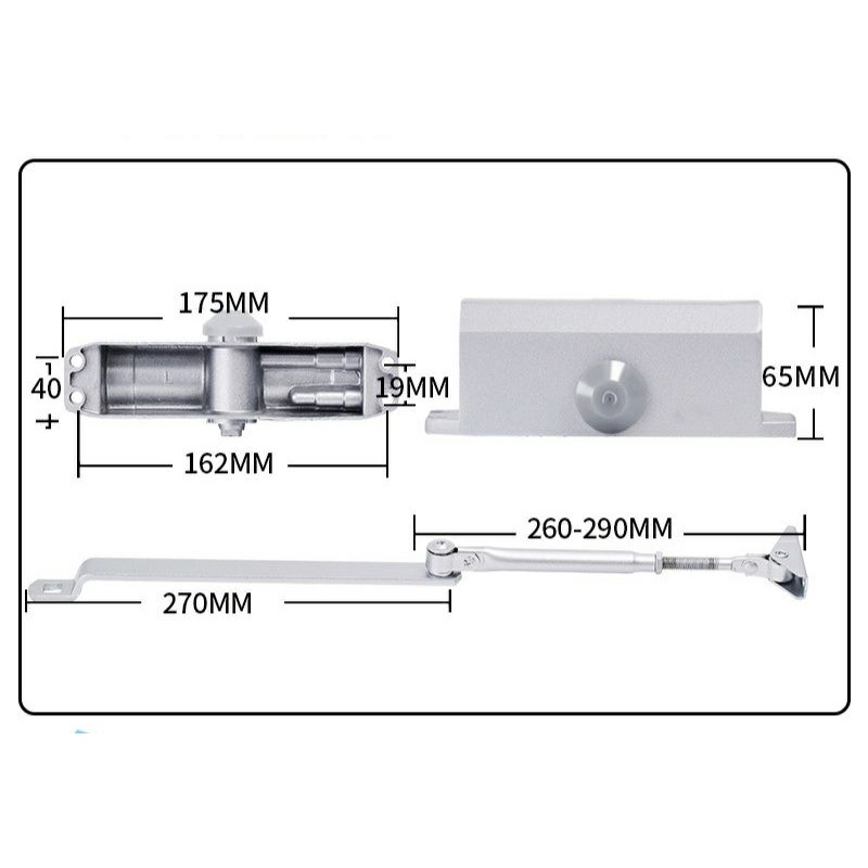 Tay co thủy lực đóng cửa tự động ELEYA dừng 90 độ