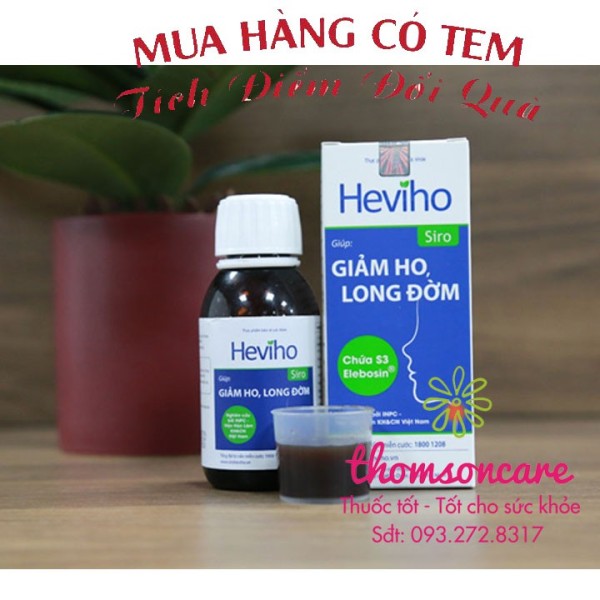 Heviho - siro hỗ trợ giảm ho từ thảo dược - chai 100ml cao cấp