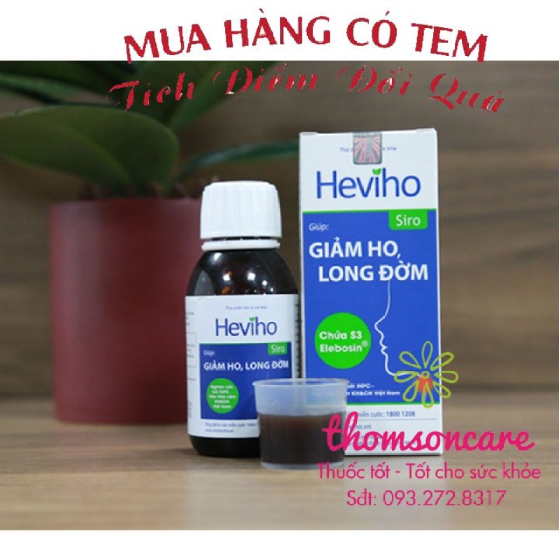 Heviho - siro hỗ trợ giảm ho từ thảo dược - chai 100ml cao cấp