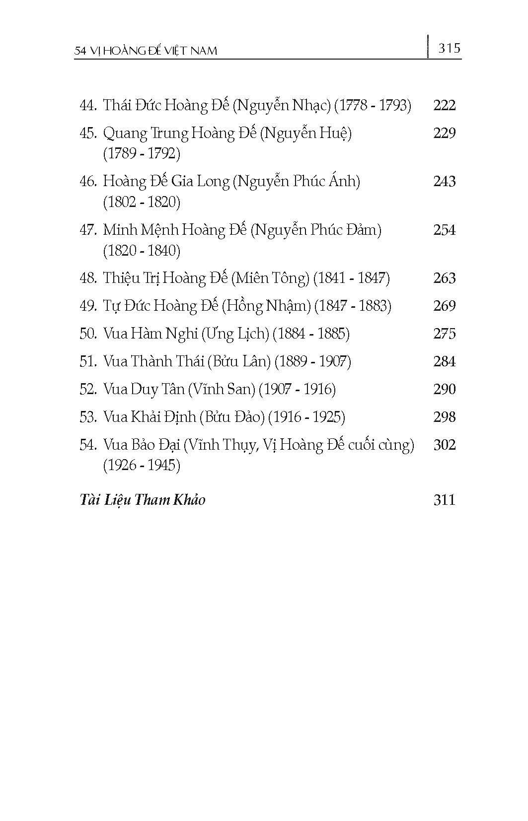 54 Vị Hoàng Đế Việt Nam