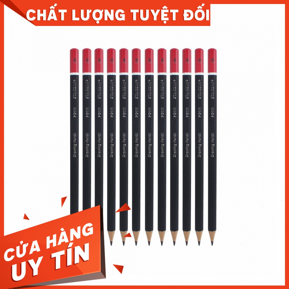 [HOT]Chì kỹ thuật thân đen 2B/3B/4B/5B/6B/HB STACOM/PC101Còn hàng