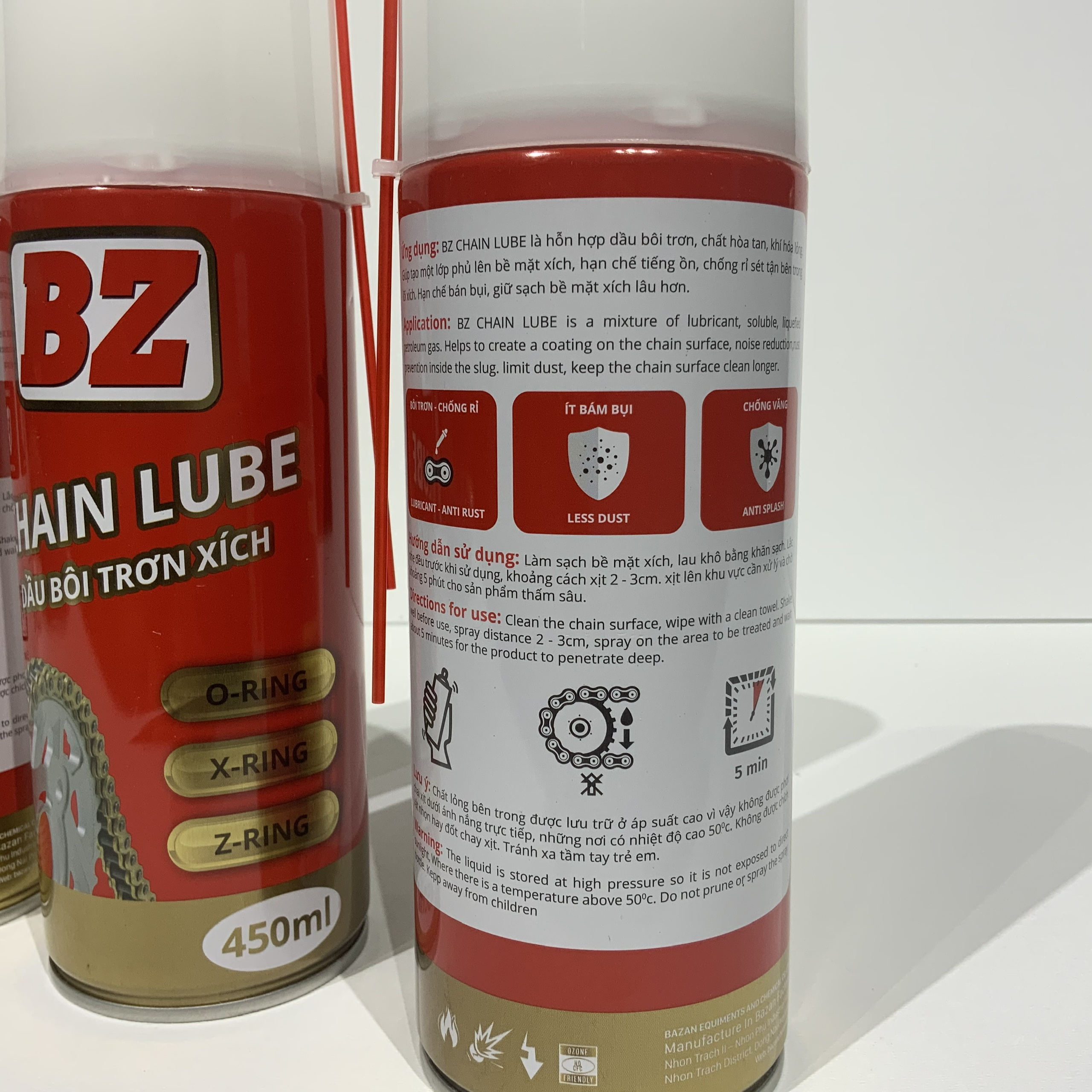 Chai Xịt Dưỡng Sên BZ Chain Lube 450ml