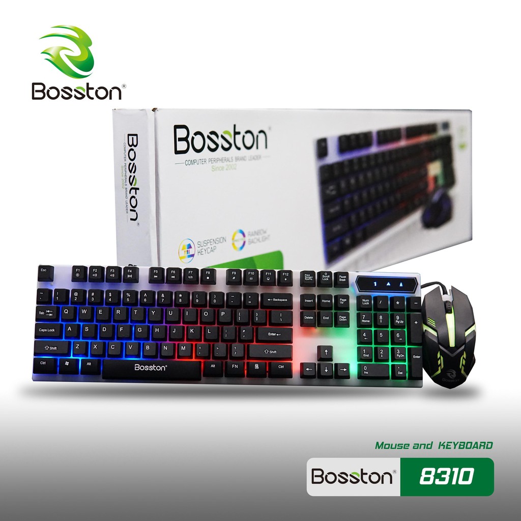 [HÀNG TỐT - GIẢM THÊM 8%] COMBO BÀN PHÍM GIẢ CƠ VÀ CHUỘT BOSTON