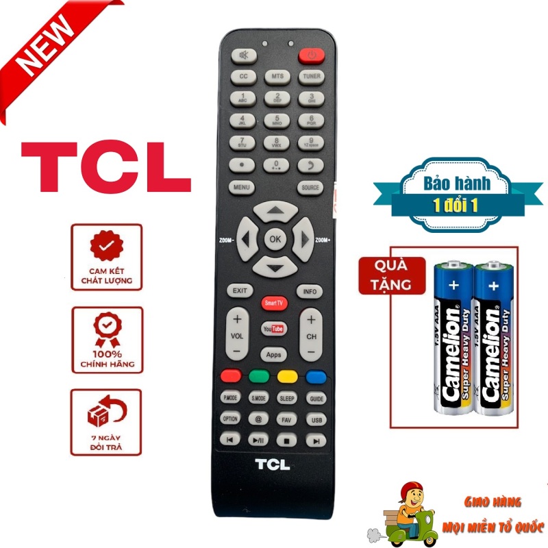 Bảng giá Điểu khiển tivi TCL Smart hàng chính hãng [ BH đổi mới, tặng kèm pin] Remote tivi TCL thông minh có sử dụng mạng