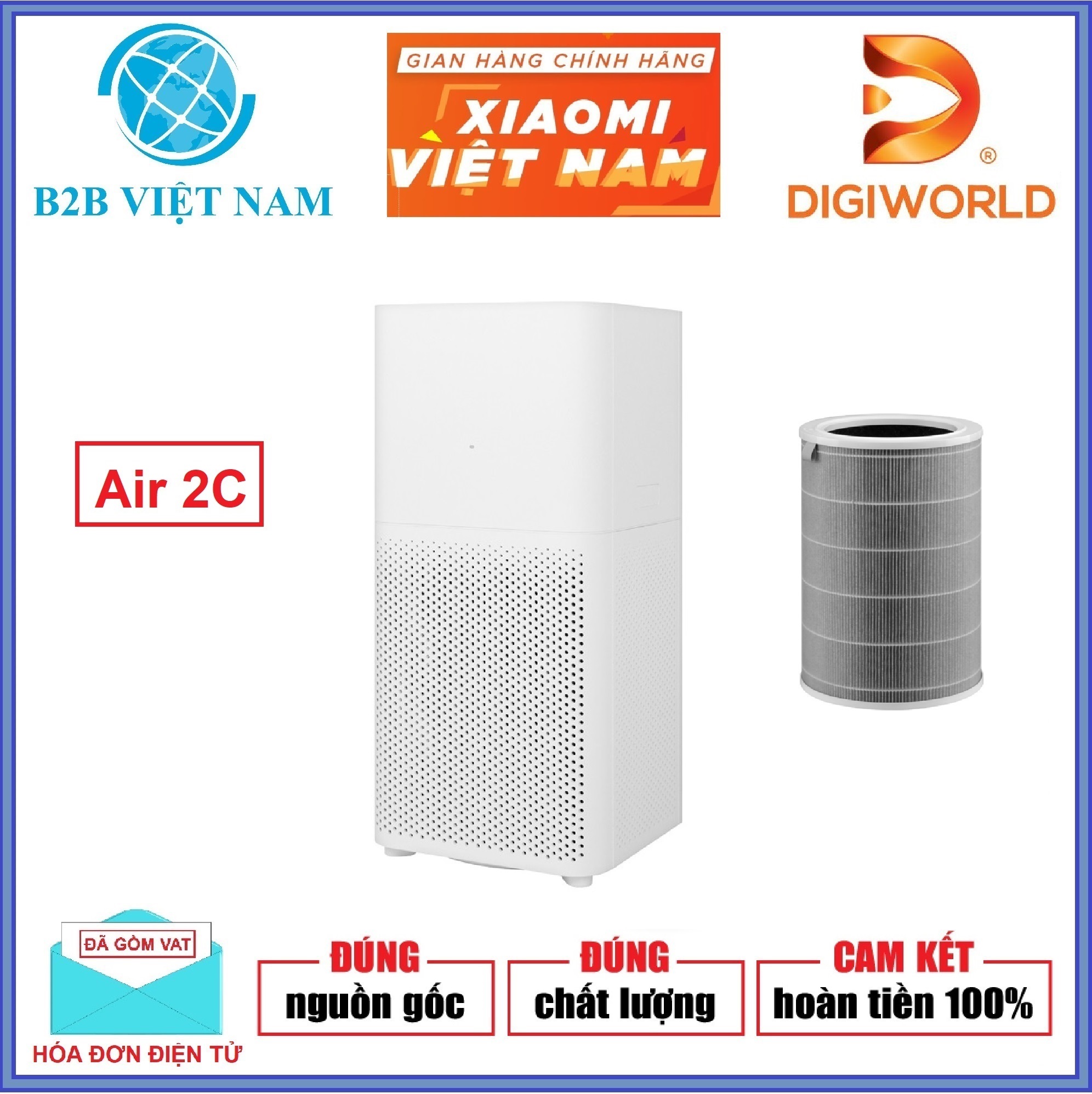 Máy lọc không khí Xiaomi 2C (Air Purifier 2C /EU) - Quốc Tế Version / Hãng Phân Phối