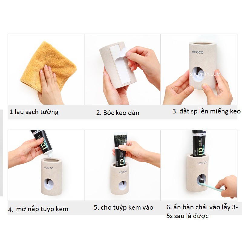 Dụng Cụ Lấy Kem Đánh Răng Tự Động Ecoco, Dụng Cụ Nhả Kem Ecoco 1703